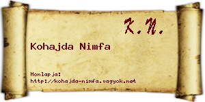 Kohajda Nimfa névjegykártya